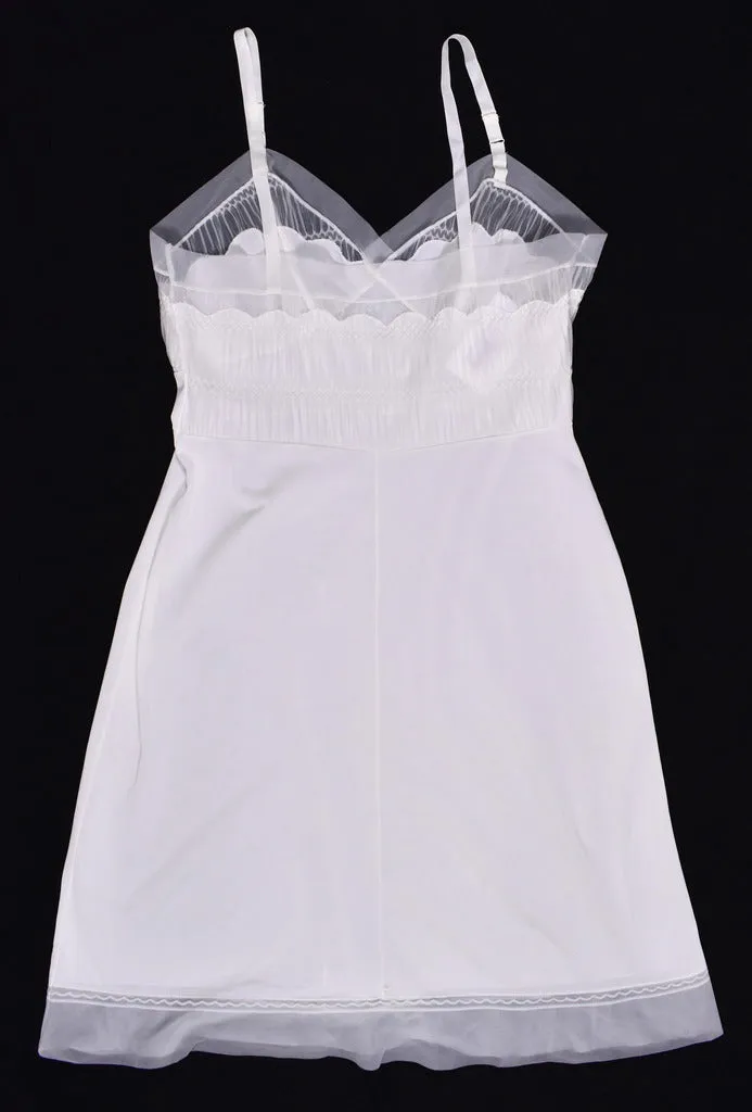 1950s Off White Pleated Bust Full Slip