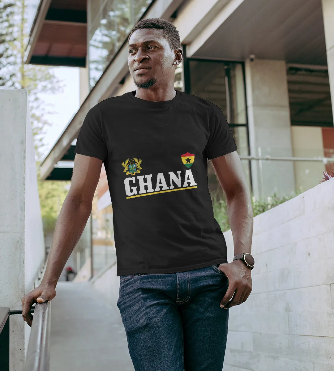 1sttheworld T-Shirt - Ghanese Flag African T-Shirt Black A35