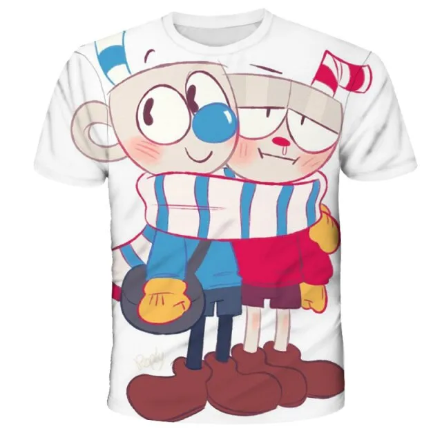 3D Cuphead Mugman Kids Print Girls Funny Cartoons Clothes Boys Children Tops Kids Clothes Baby Tshirts Men Women Clothing 2021