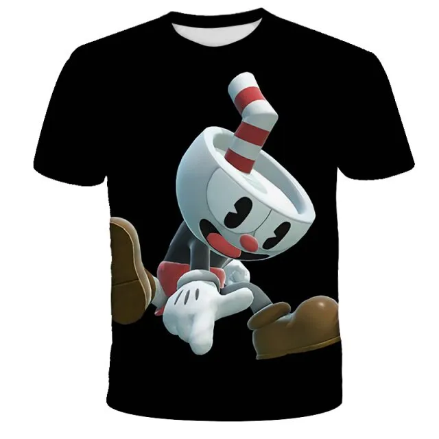 3D Cuphead Mugman Kids Print Girls Funny Cartoons Clothes Boys Children Tops Kids Clothes Baby Tshirts Men Women Clothing 2021