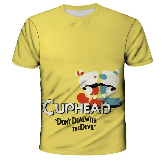 3D Cuphead Mugman Kids Print Girls Funny Cartoons Clothes Boys Children Tops Kids Clothes Baby Tshirts Men Women Clothing 2021