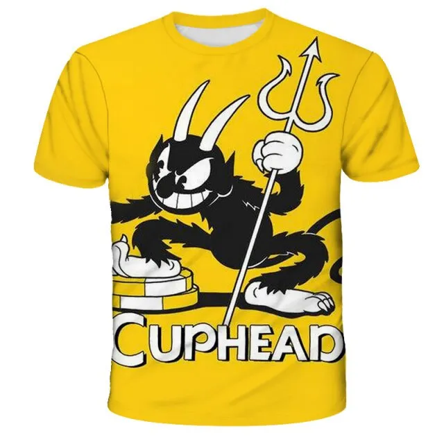 3D Cuphead Mugman Kids Print Girls Funny Cartoons Clothes Boys Children Tops Kids Clothes Baby Tshirts Men Women Clothing 2021