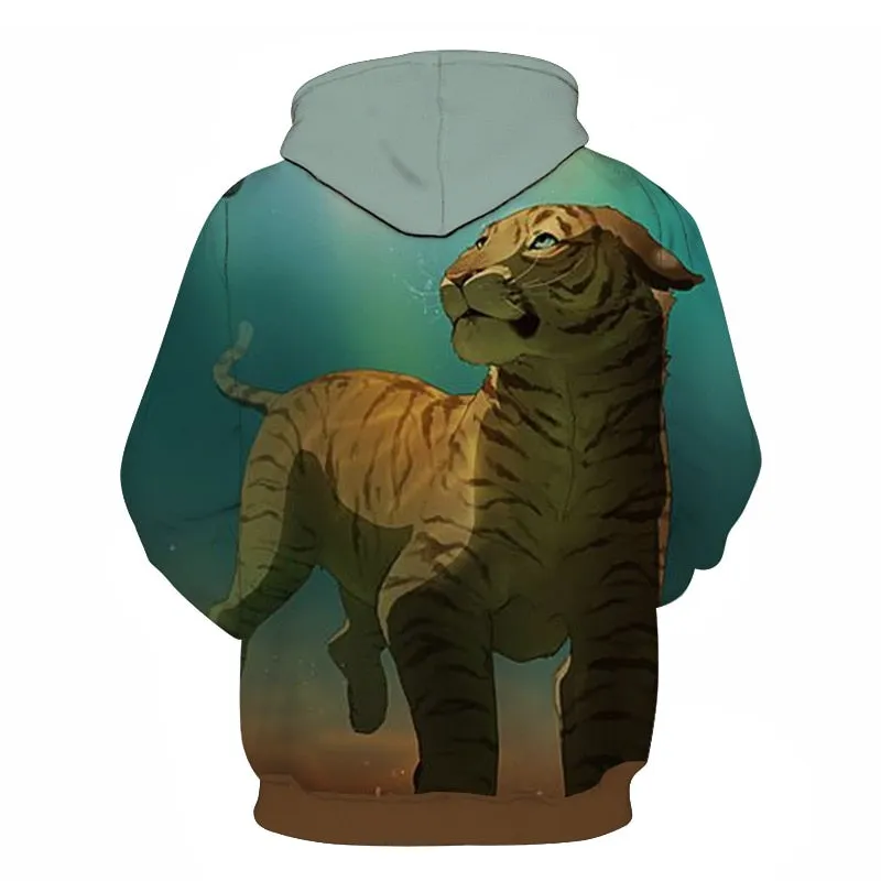 3D Print Flame Tiger Hoodie Men Sweatshirt Men Women Hoodies Plus Size Pullover Novelty 6XL Casual Animal Coats