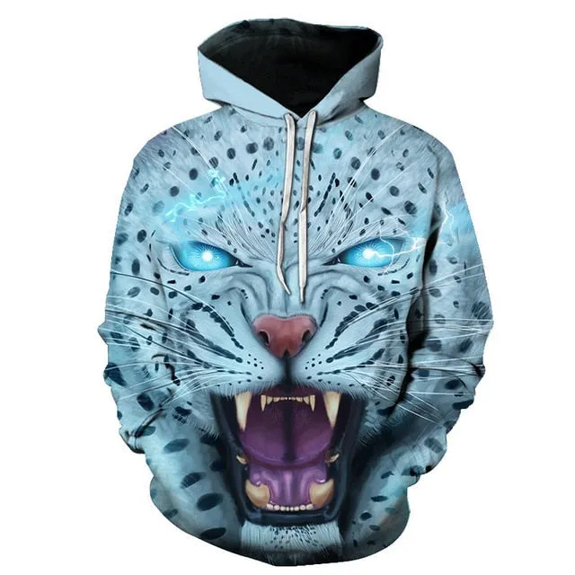 3D Print Flame Tiger Hoodie Men Sweatshirt Men Women Hoodies Plus Size Pullover Novelty 6XL Casual Animal Coats