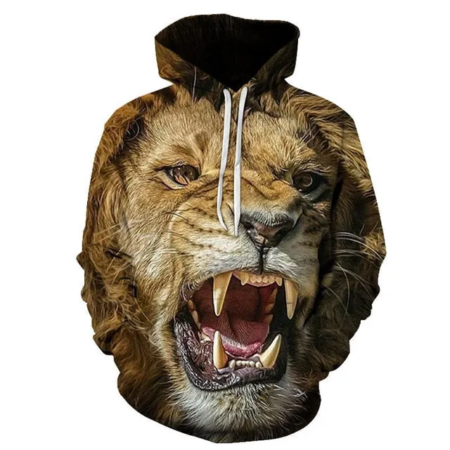 3D Print Flame Tiger Hoodie Men Sweatshirt Men Women Hoodies Plus Size Pullover Novelty 6XL Casual Animal Coats