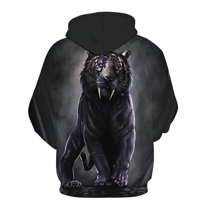 3D Print Flame Tiger Hoodie Men Sweatshirt Men Women Hoodies Plus Size Pullover Novelty 6XL Casual Animal Coats