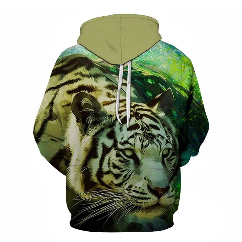 3D Print Flame Tiger Hoodie Men Sweatshirt Men Women Hoodies Plus Size Pullover Novelty 6XL Casual Animal Coats