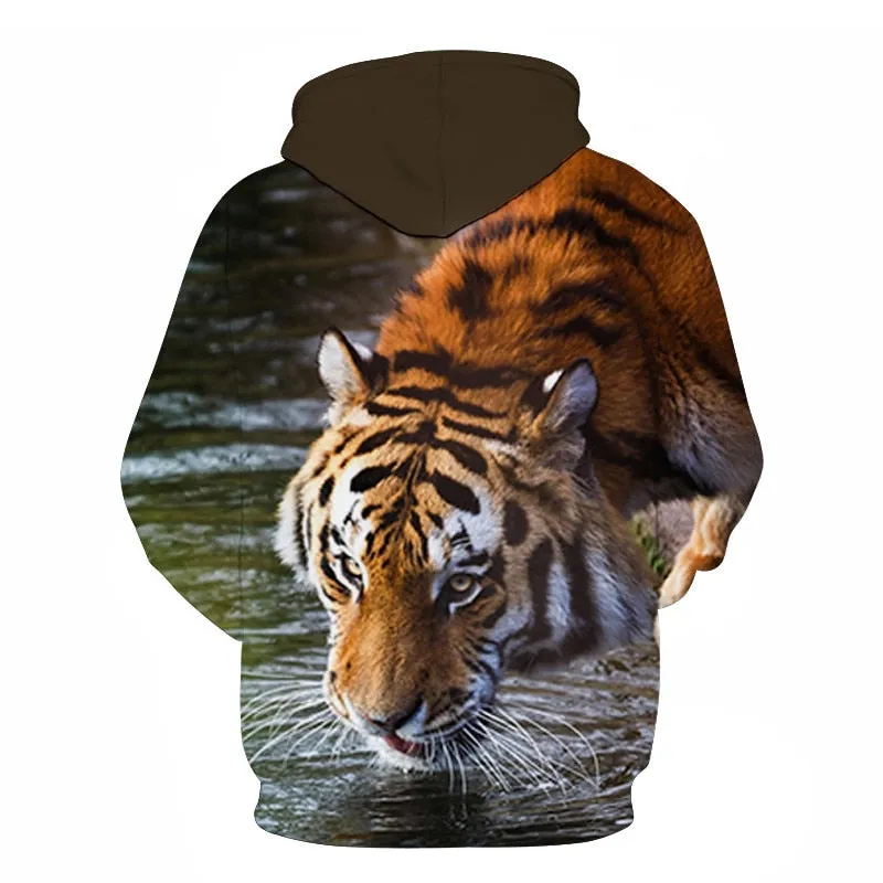 3D Print Flame Tiger Hoodie Men Sweatshirt Men Women Hoodies Plus Size Pullover Novelty 6XL Casual Animal Coats