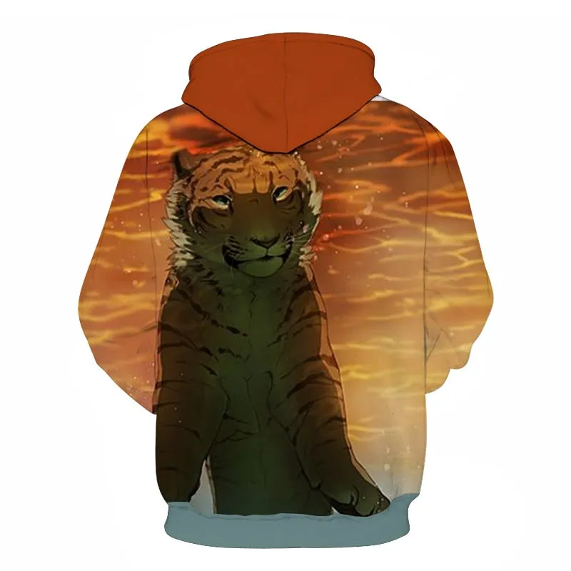 3D Print Flame Tiger Hoodie Men Sweatshirt Men Women Hoodies Plus Size Pullover Novelty 6XL Casual Animal Coats