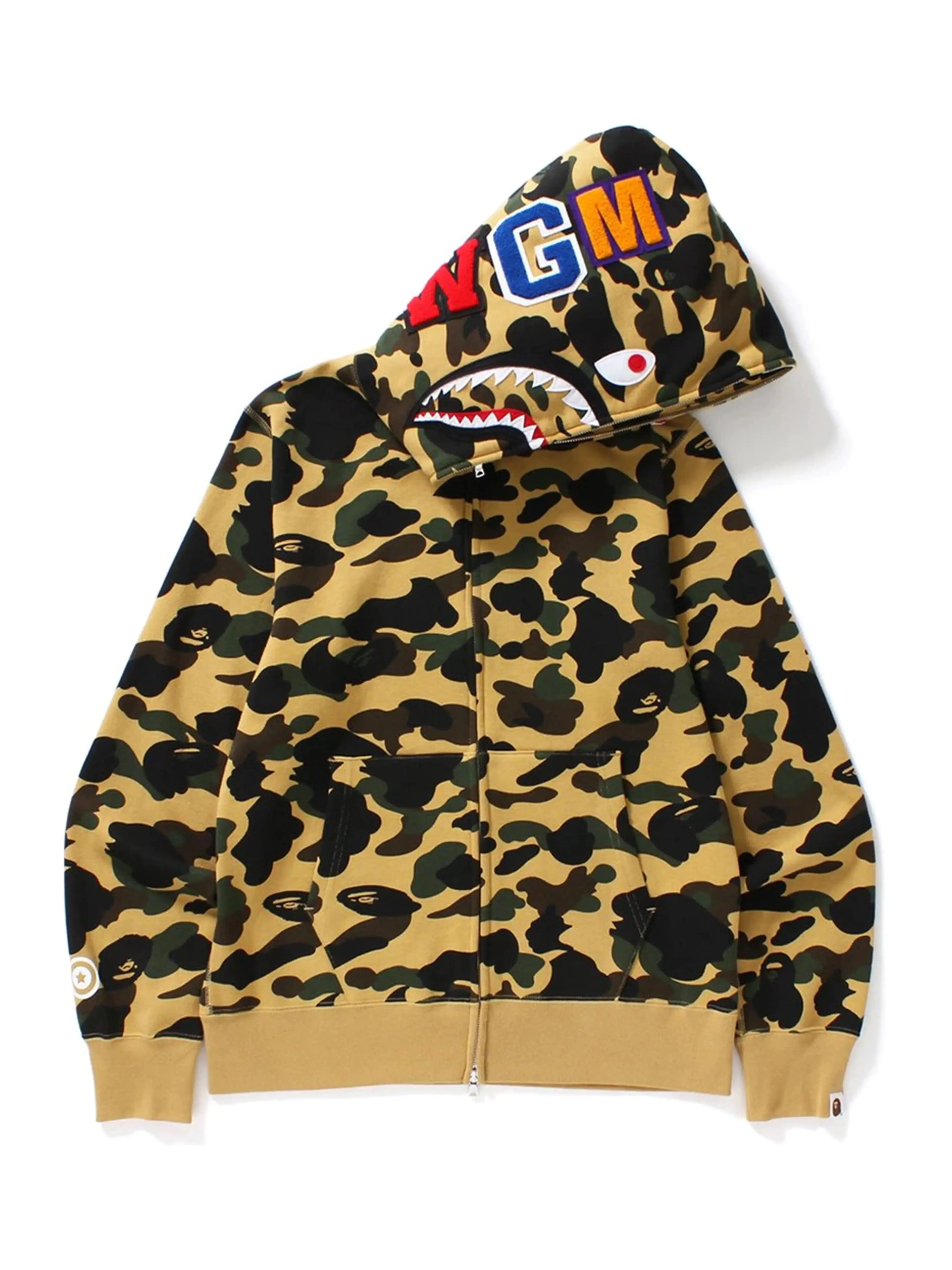 A Bathing Ape 1st Camo Shark Full Zip Hoodie Yellow [FW18]