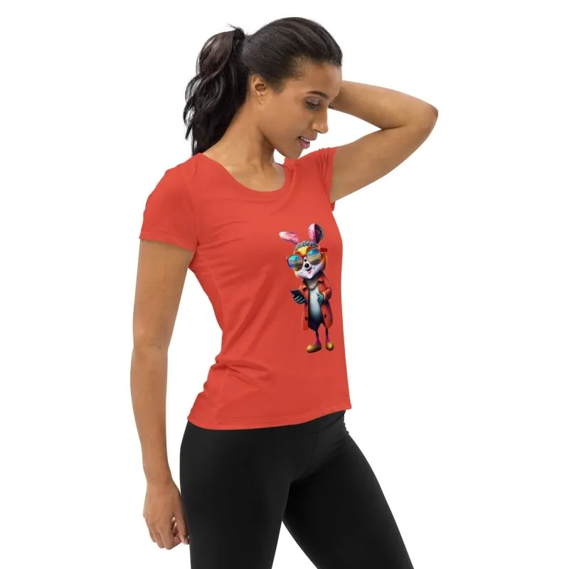 All-Over Print Women's Athletic T-shirt - Funny is key butterfly