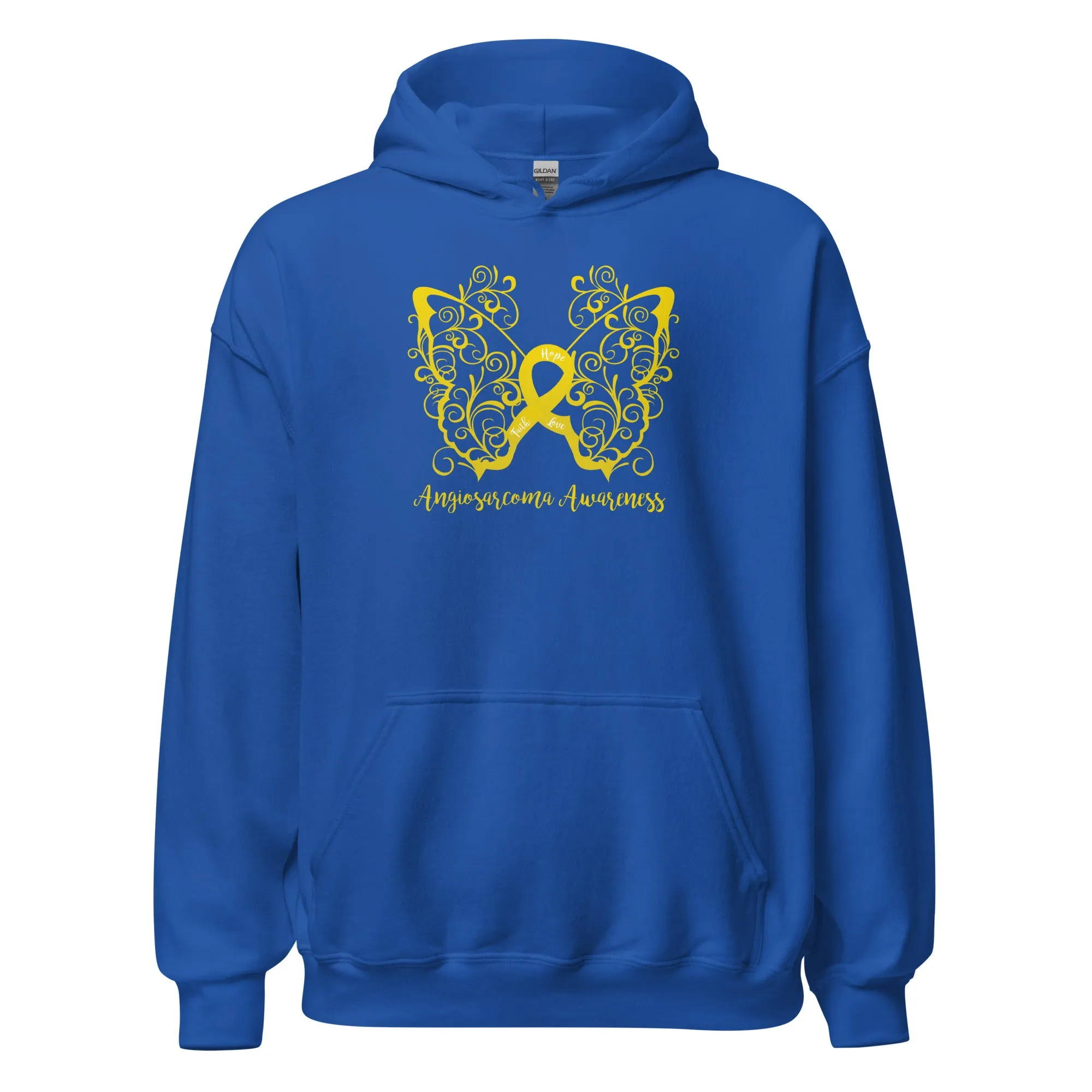 Angiosarcoma Awareness Filigree Butterfly Hoodie (Several Colors Available)