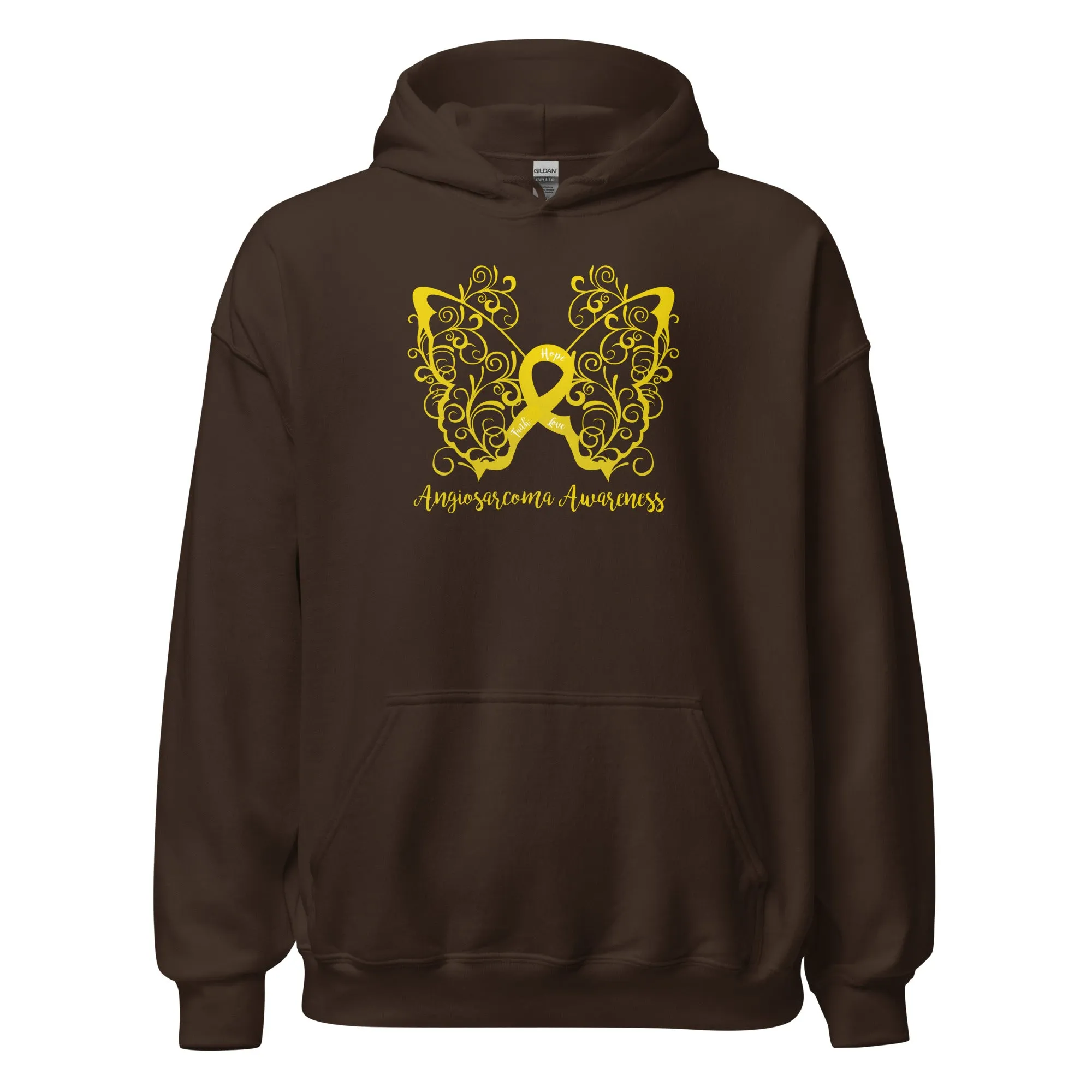 Angiosarcoma Awareness Filigree Butterfly Hoodie (Several Colors Available)