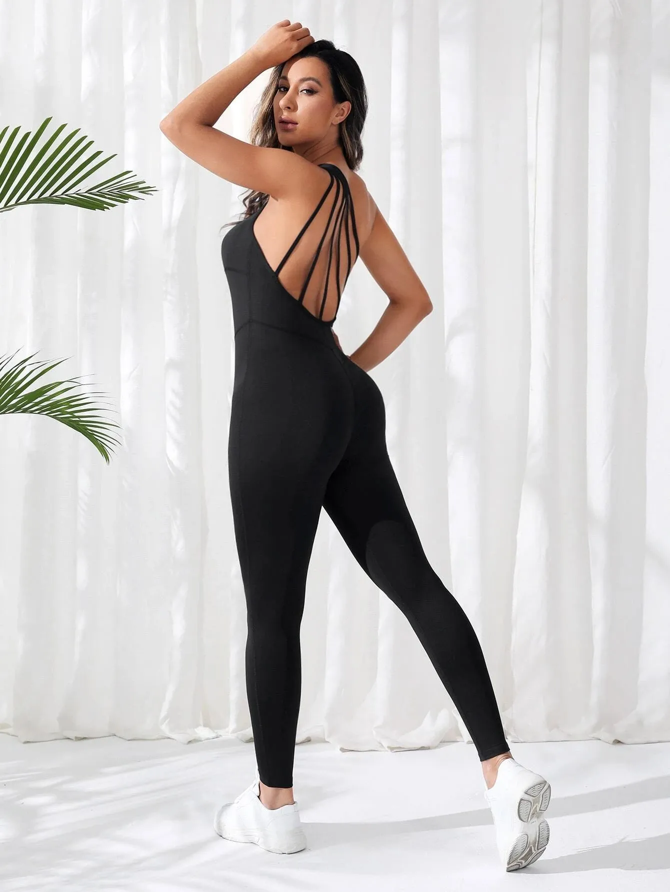 Arleth Strappy Backless Workout Jumpsuit