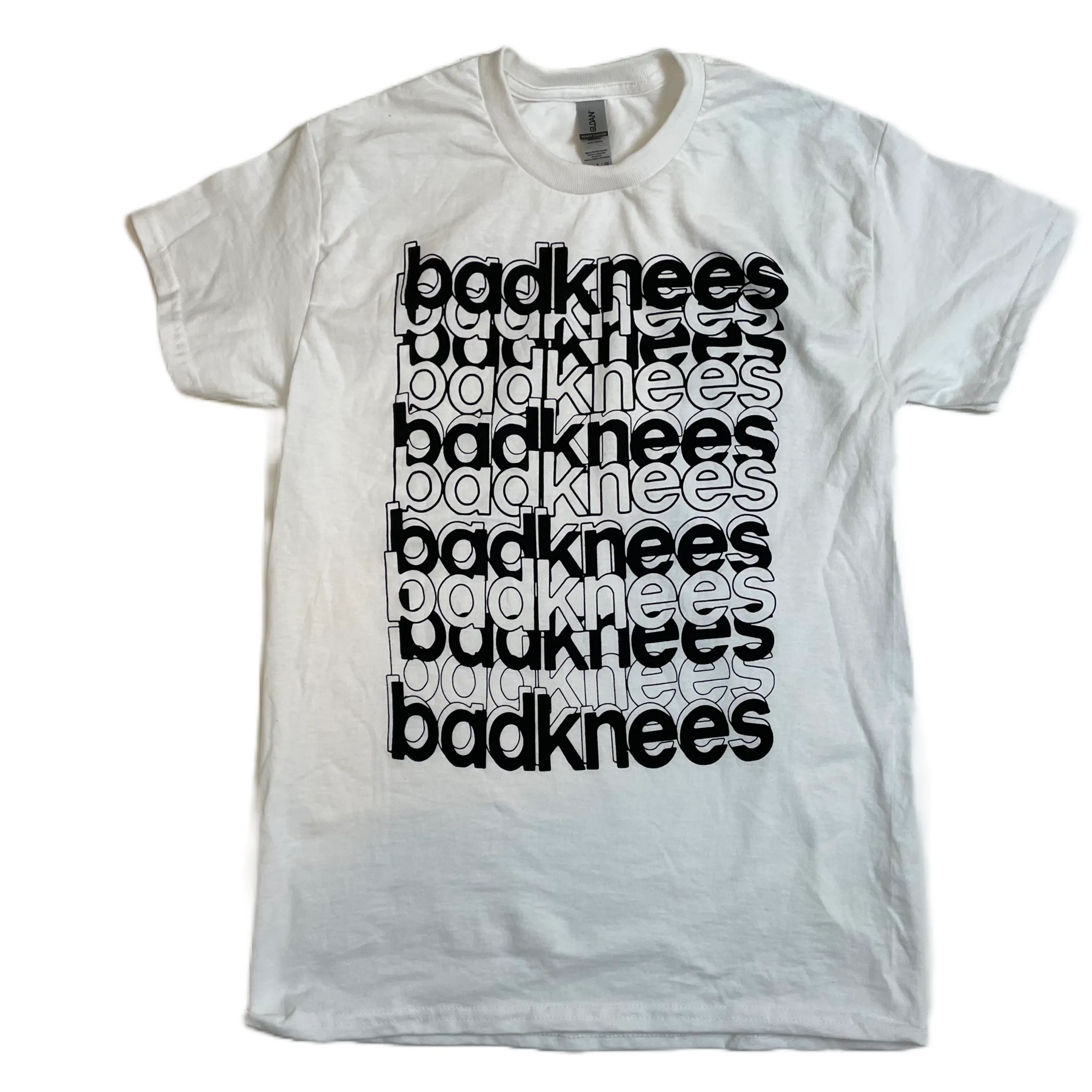 badknees LINES T-shirt - Black   White