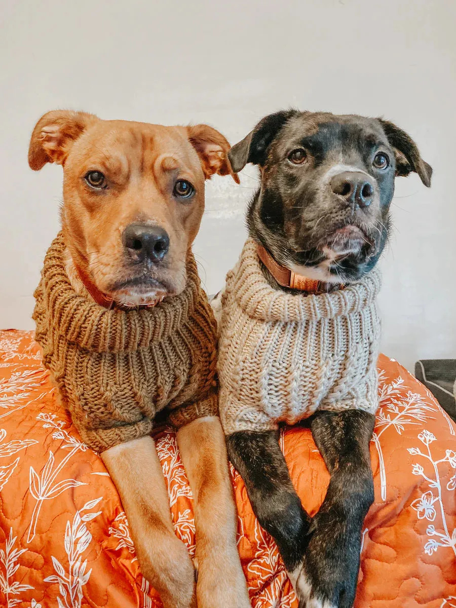 Beige Cable Knit Sweater