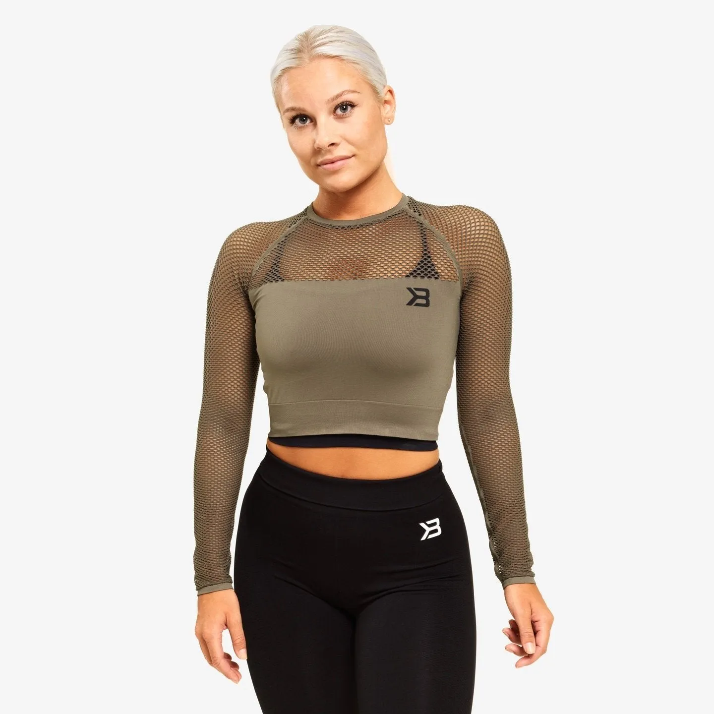 Better Bodies Bronx Cropped Long Sleeve - Washed Green