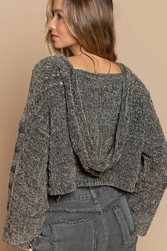 Bianca Charcoal Cropped Knit Sweater