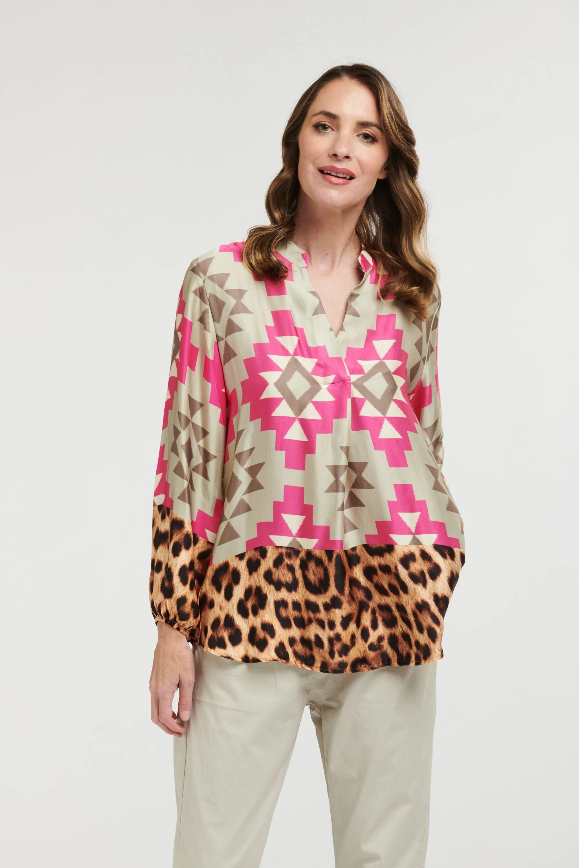 Boho Shirt Geo Leopard