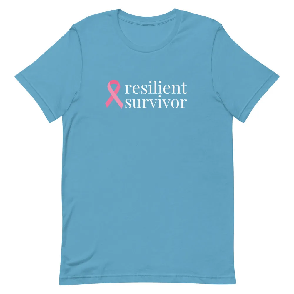 Breast Cancer resilient survivor Ribbon T-Shirt - Dark Colors