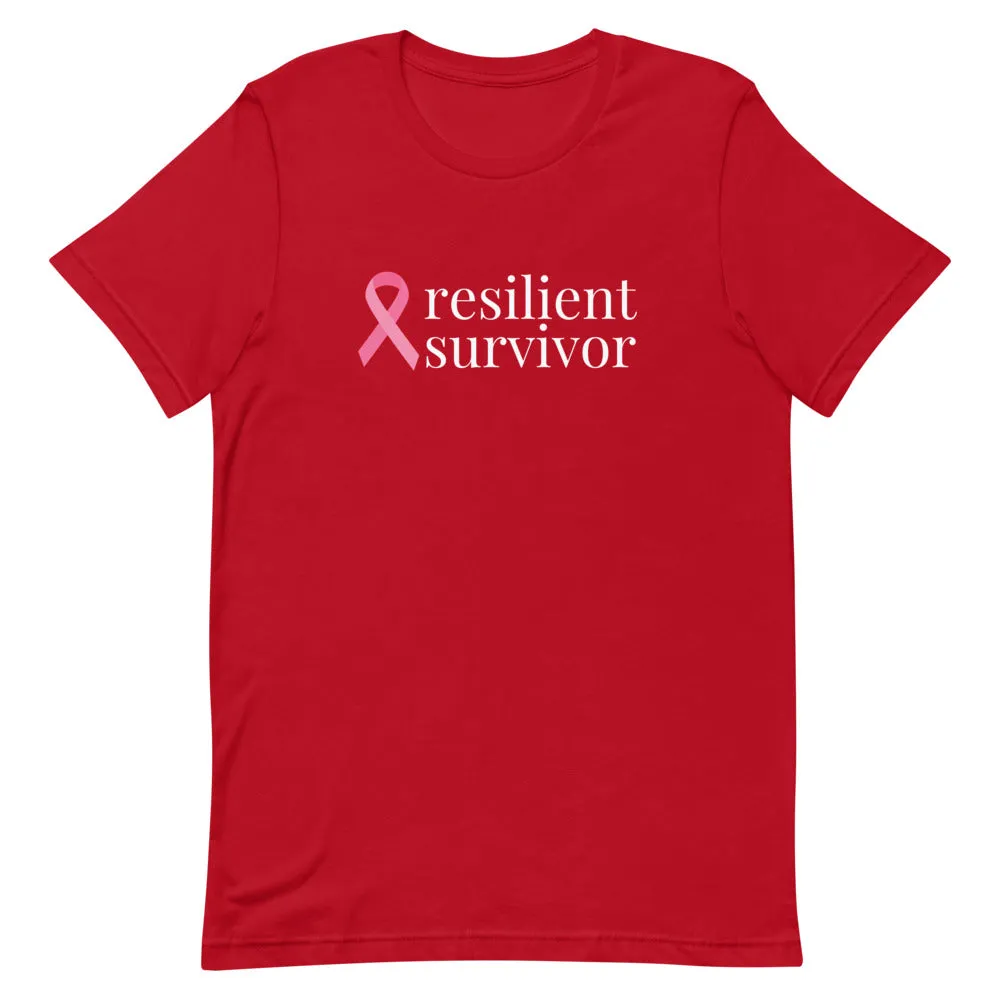 Breast Cancer resilient survivor Ribbon T-Shirt - Dark Colors