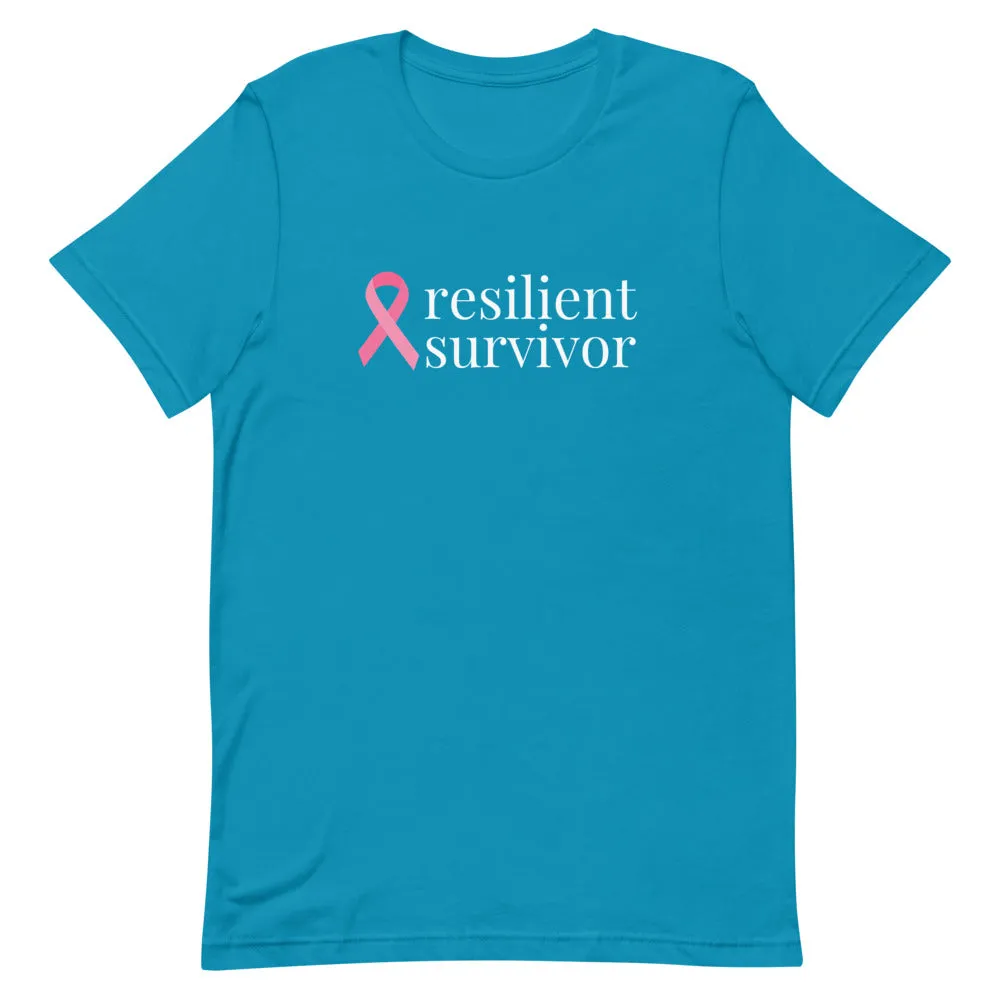 Breast Cancer resilient survivor Ribbon T-Shirt - Dark Colors