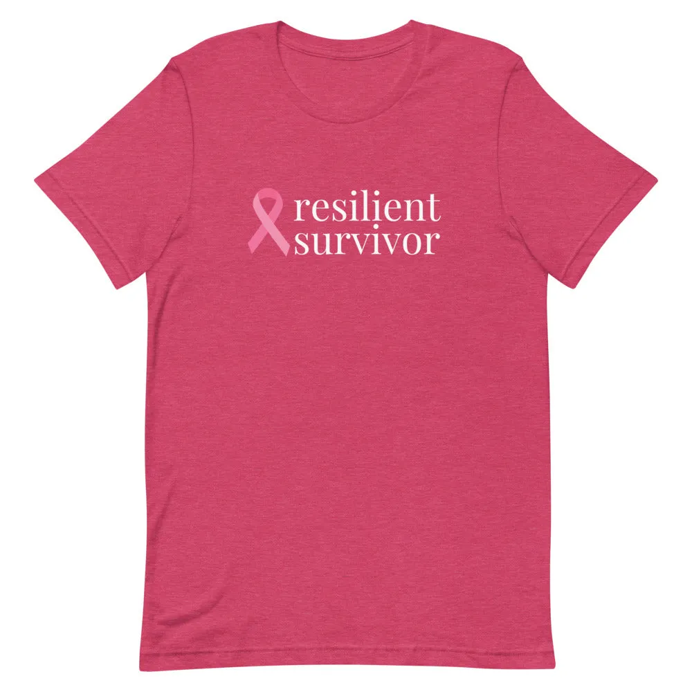 Breast Cancer resilient survivor Ribbon T-Shirt - Dark Colors