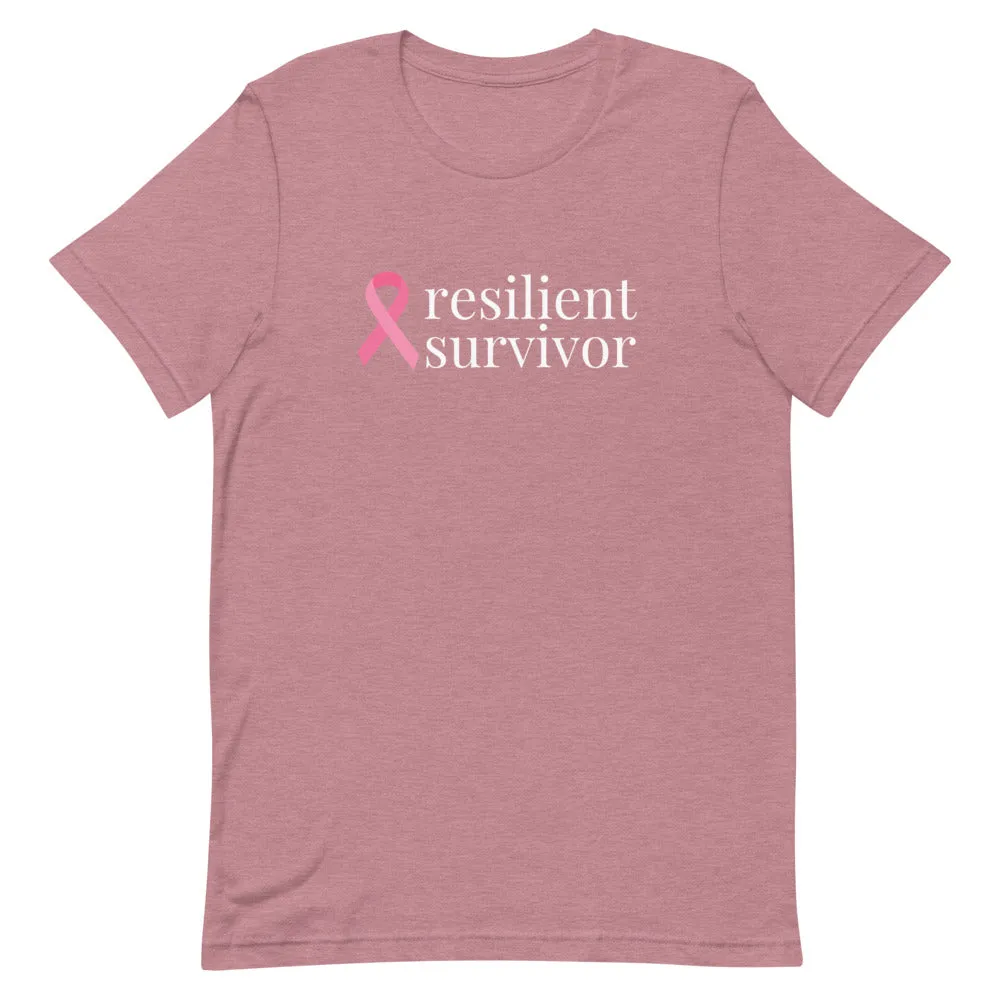 Breast Cancer resilient survivor Ribbon T-Shirt - Dark Colors