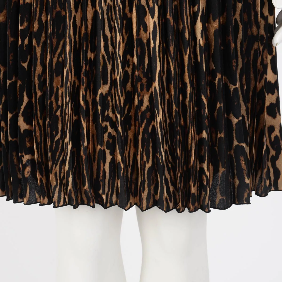 Burberry Brown Animal Print Pleated Skirt UK 6