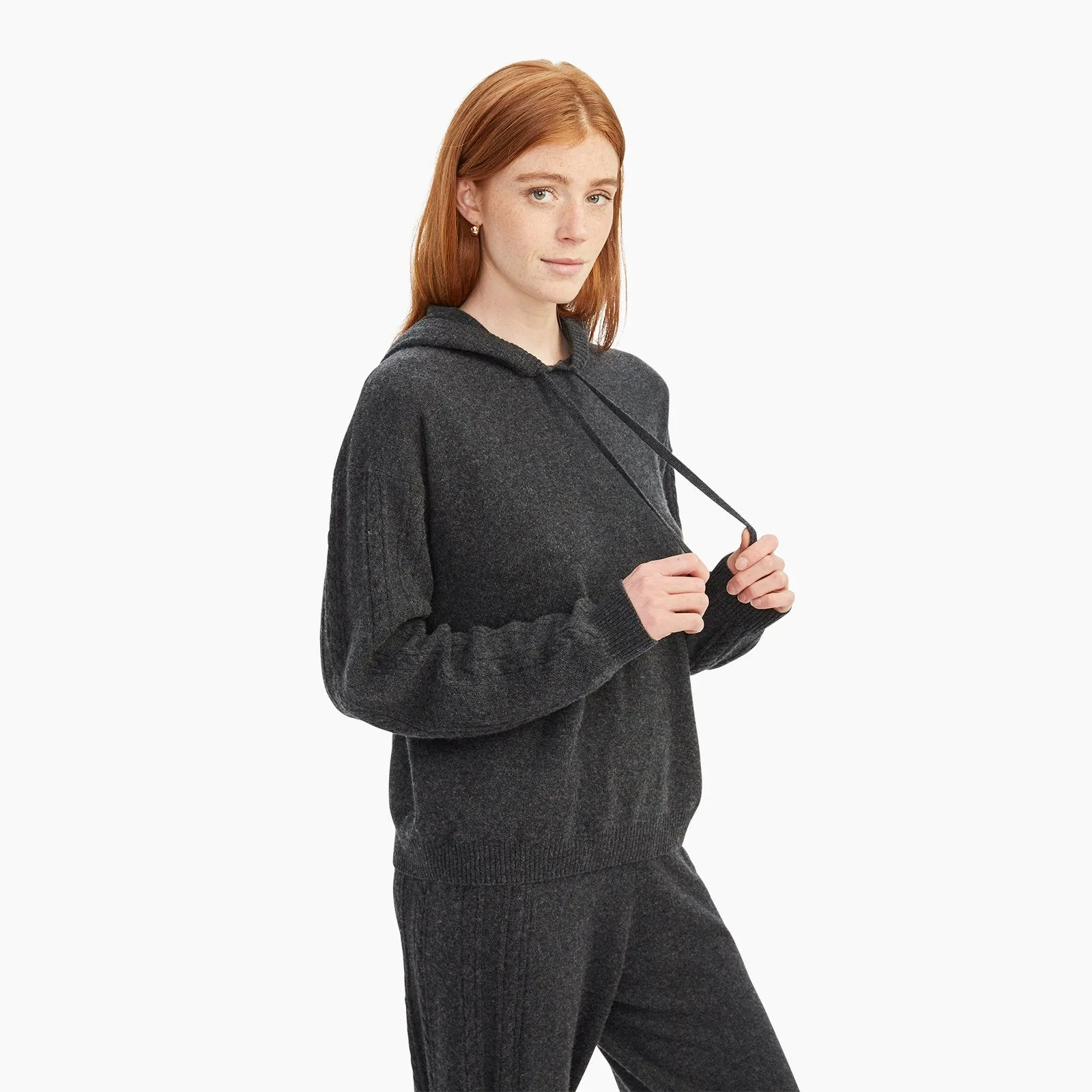 Cashmere Cable Sleeve Hoodie