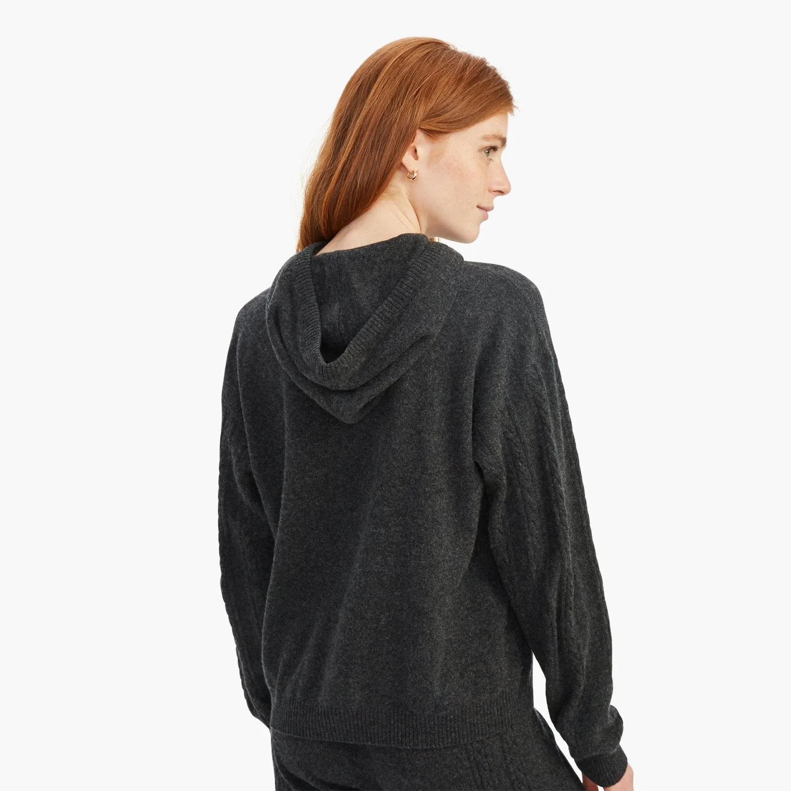 Cashmere Cable Sleeve Hoodie