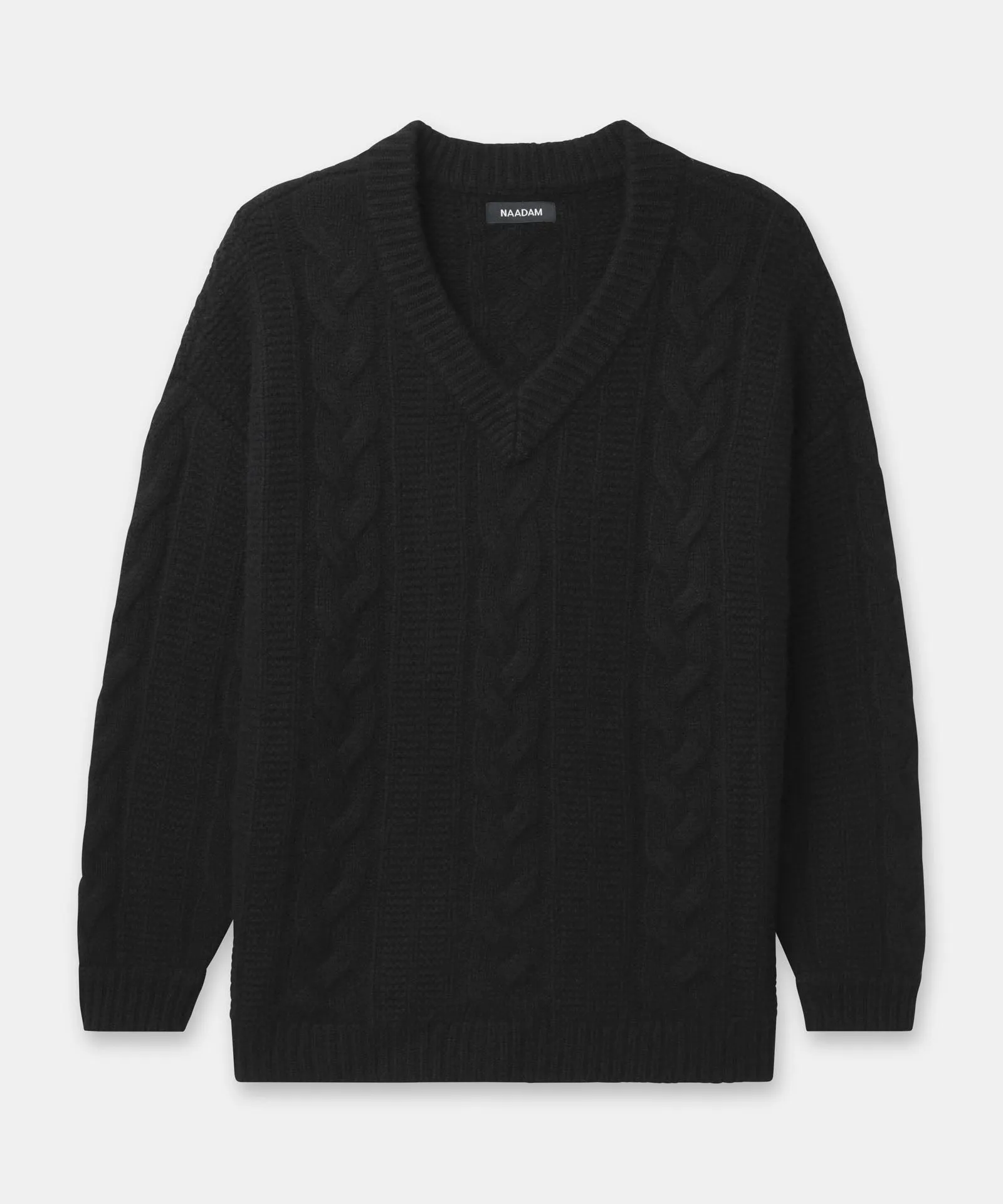 Cashmino Cable V-Neck Sweater