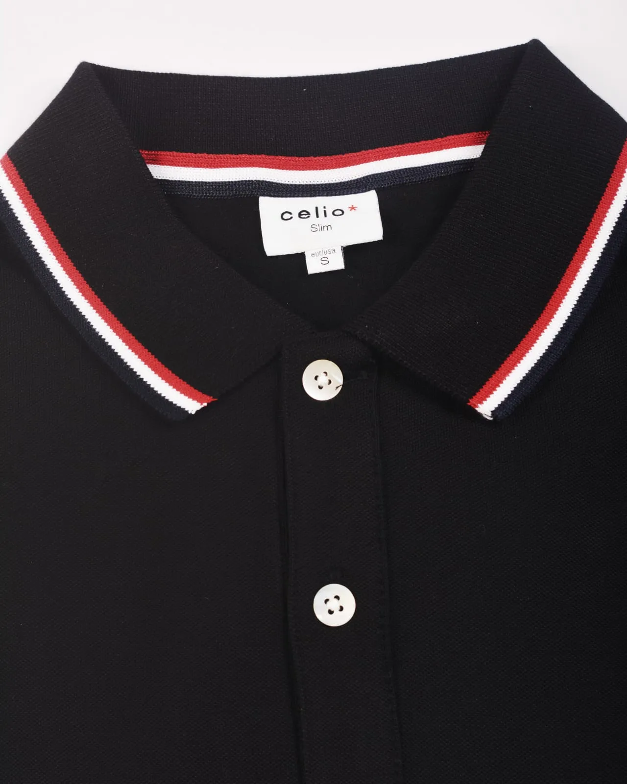 Celio Polo shirt Supima 100% cotton black