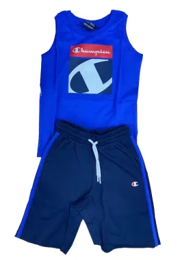 Champion boy's outfit Legacy Graphic Tank Top   Bermuda 306318 BS071 ETR bluette-navy