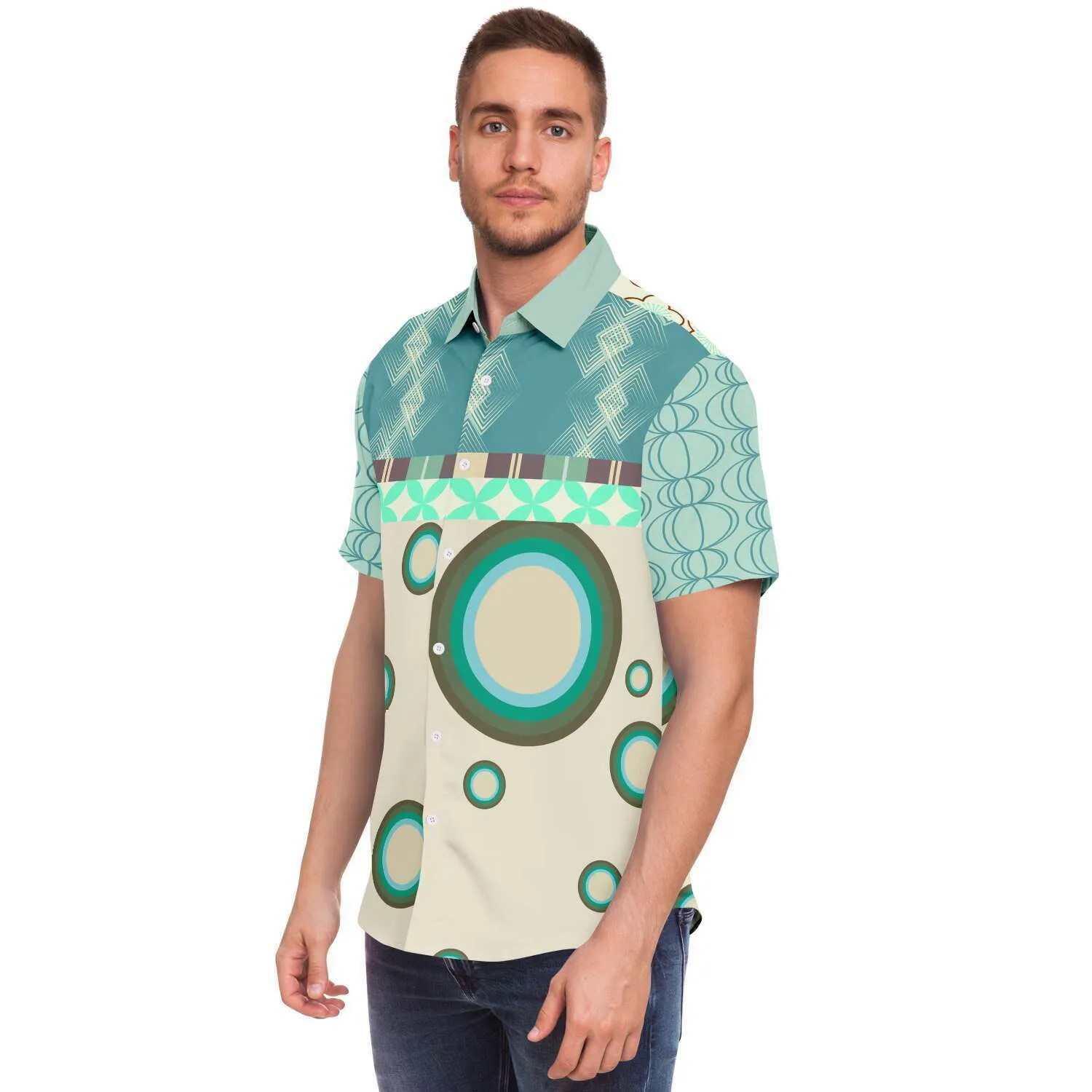 Circle Time Short Sleeve Button Down Shirt