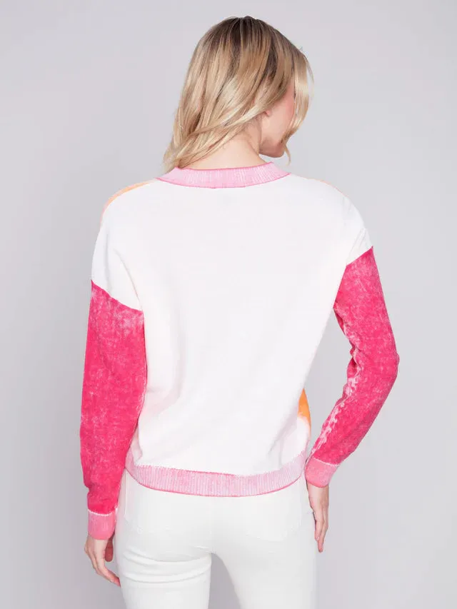 COLOUR BLOCK COTTON SWEATER