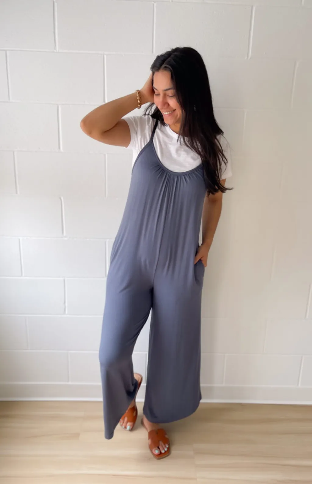 Cora Blue Wide Leg Jumpsuit