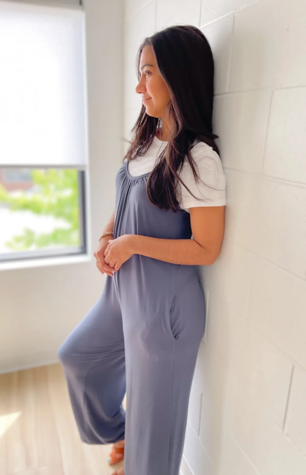 Cora Blue Wide Leg Jumpsuit