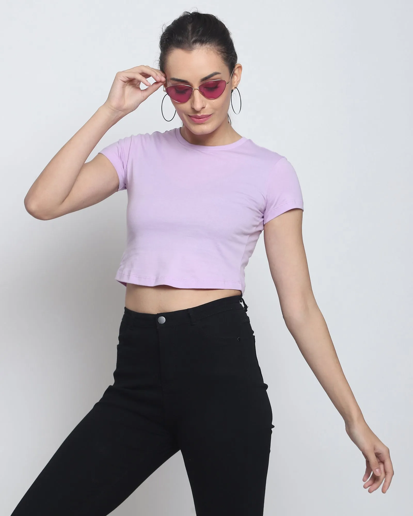 Crop Top: Solid Mauve Purple