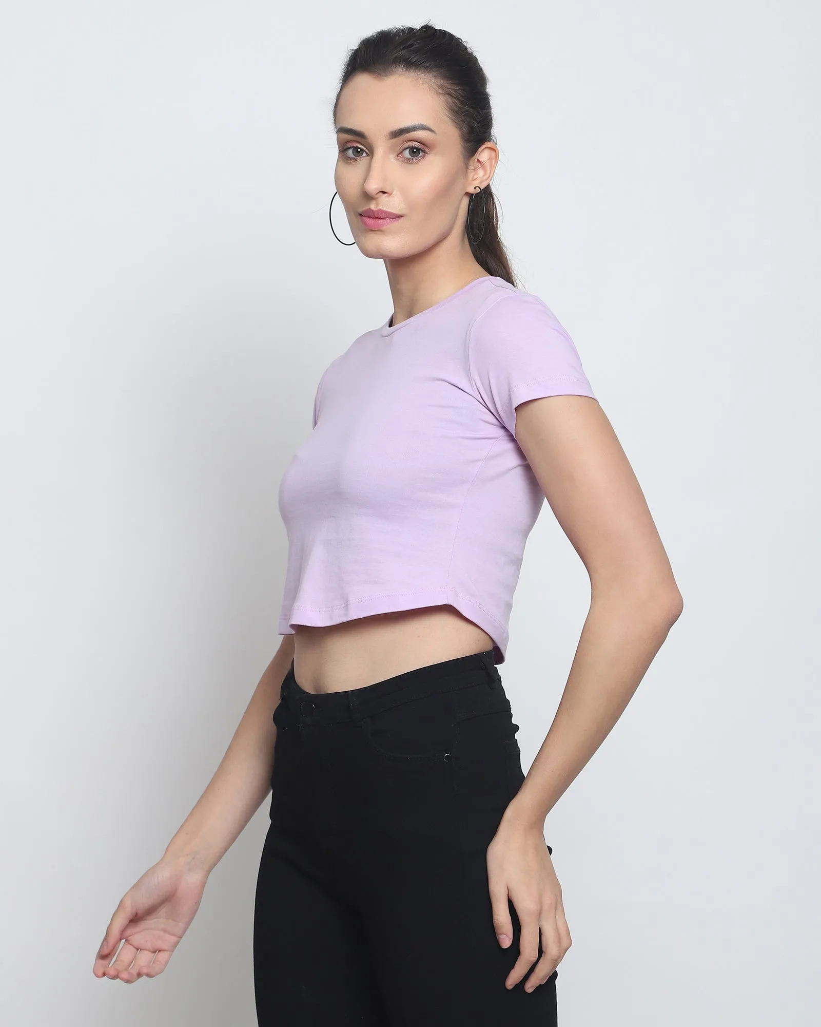 Crop Top: Solid Mauve Purple