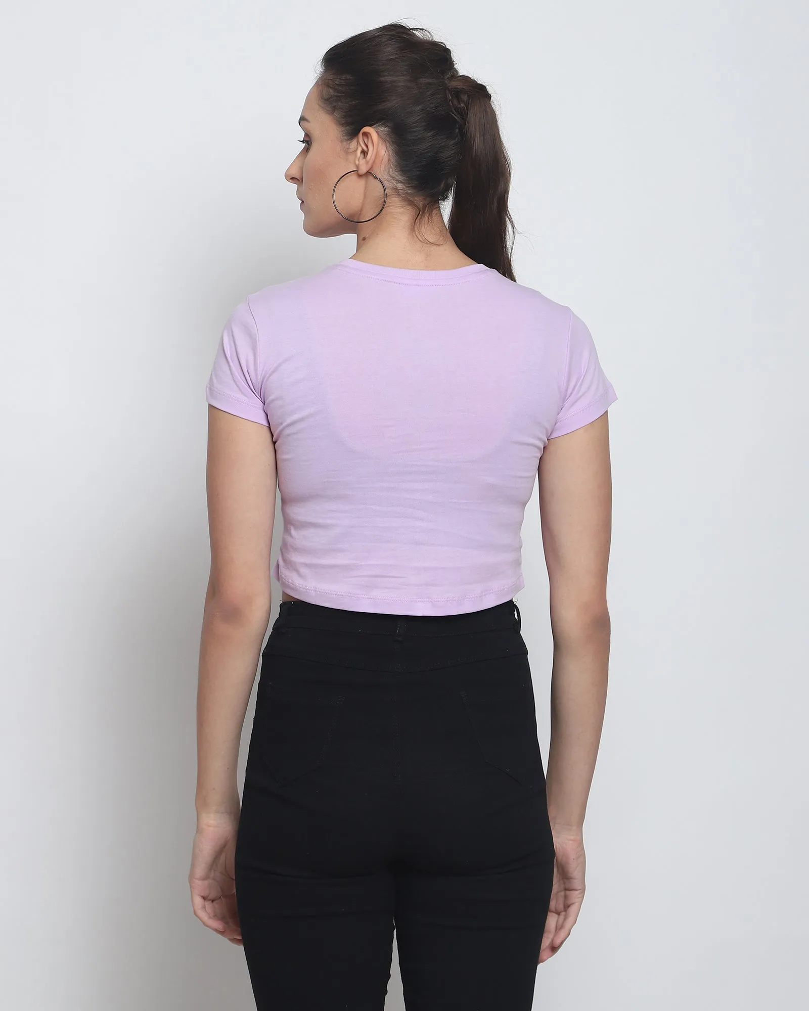 Crop Top: Solid Mauve Purple