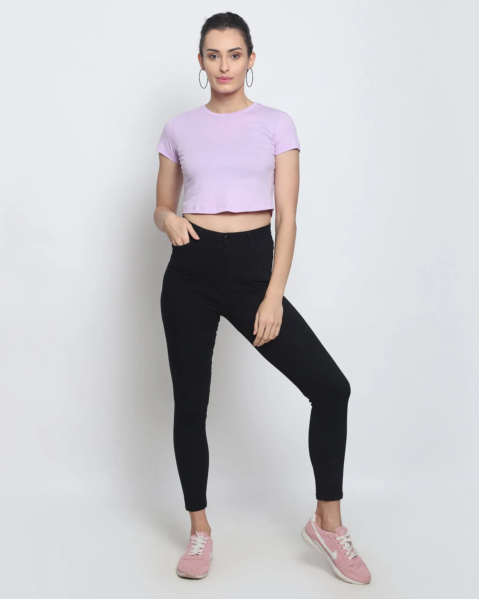 Crop Top: Solid Mauve Purple