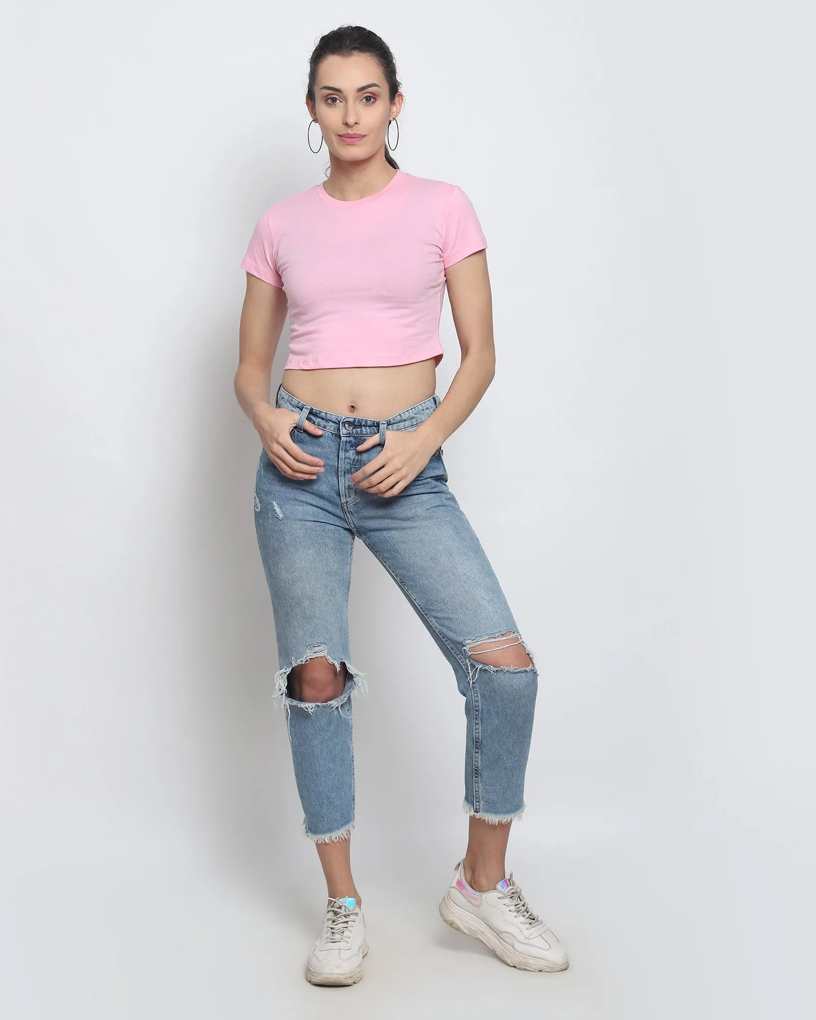 Crop Top: Solid Pink