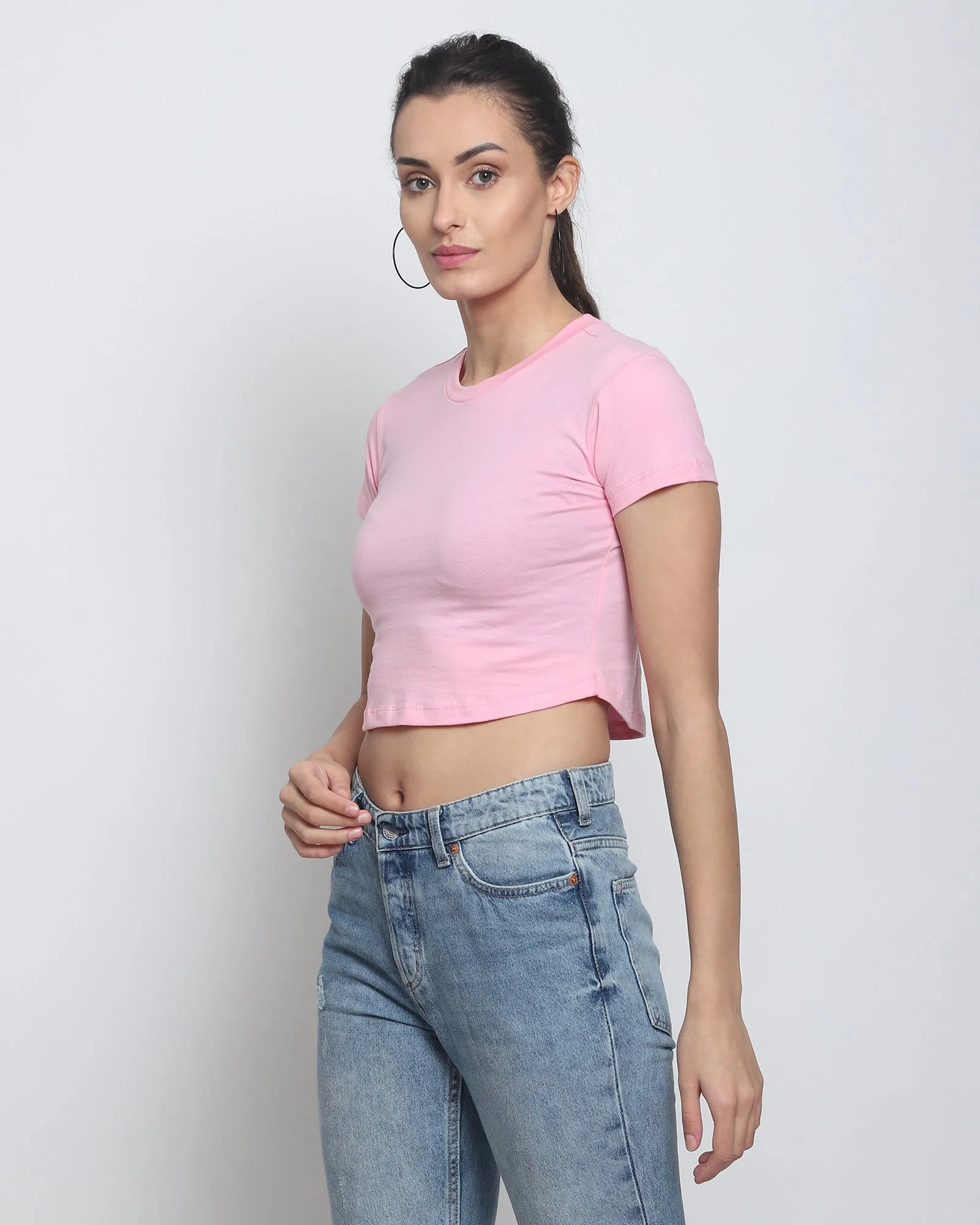 Crop Top: Solid Pink