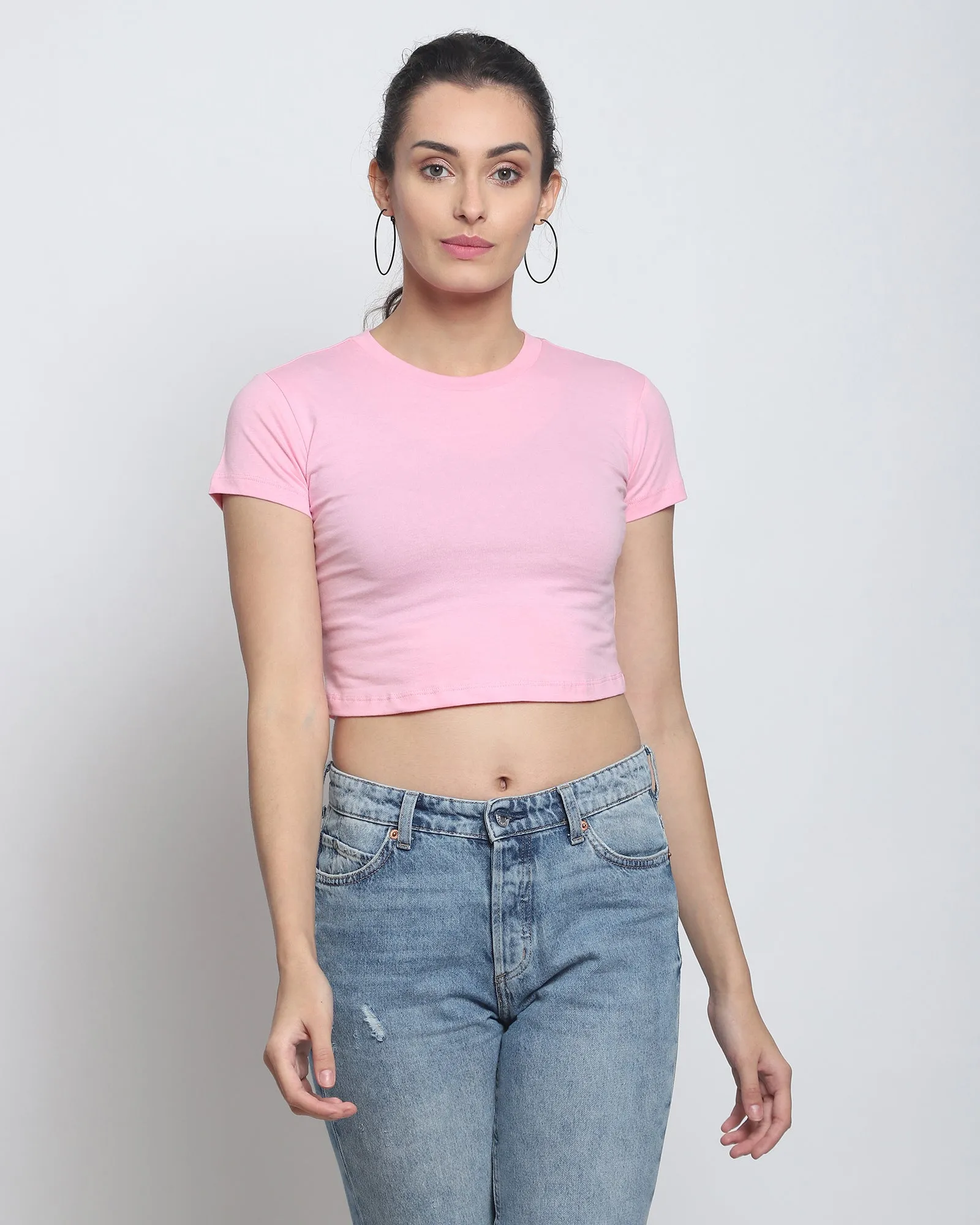 Crop Top: Solid Pink