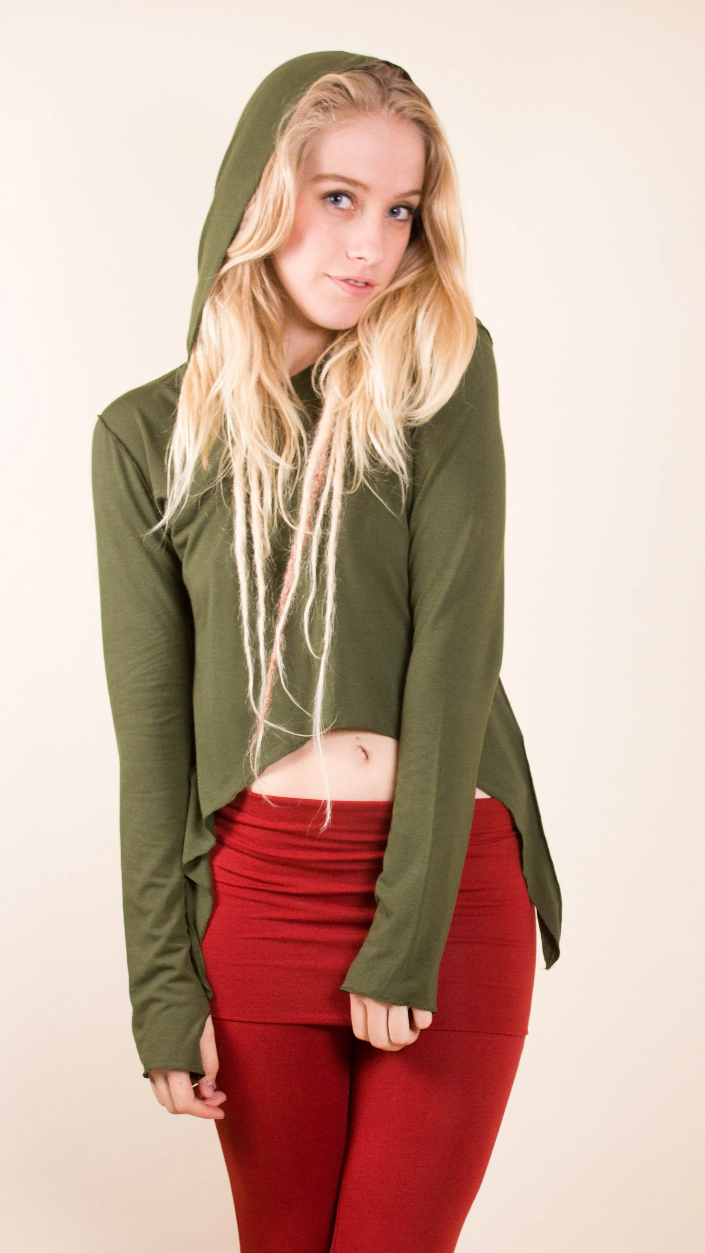 Cropped Thumbhole Hoodie