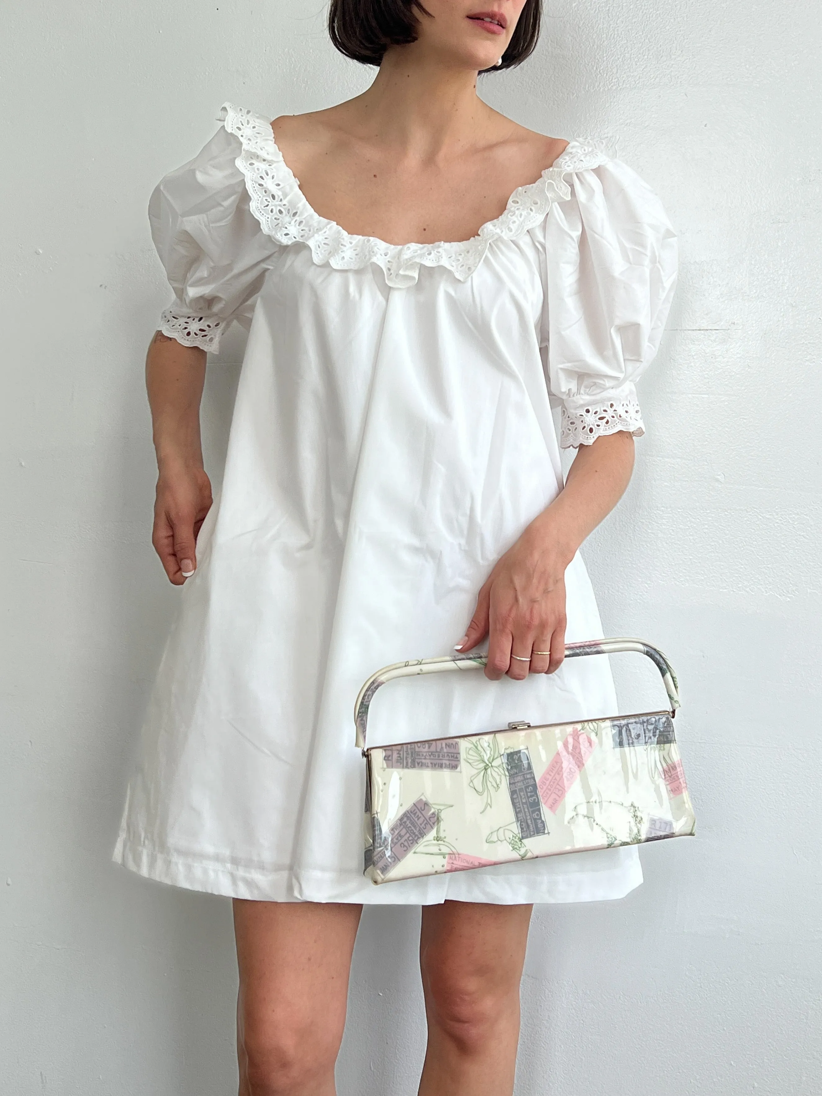 Darcy Mini Shift Dress in White