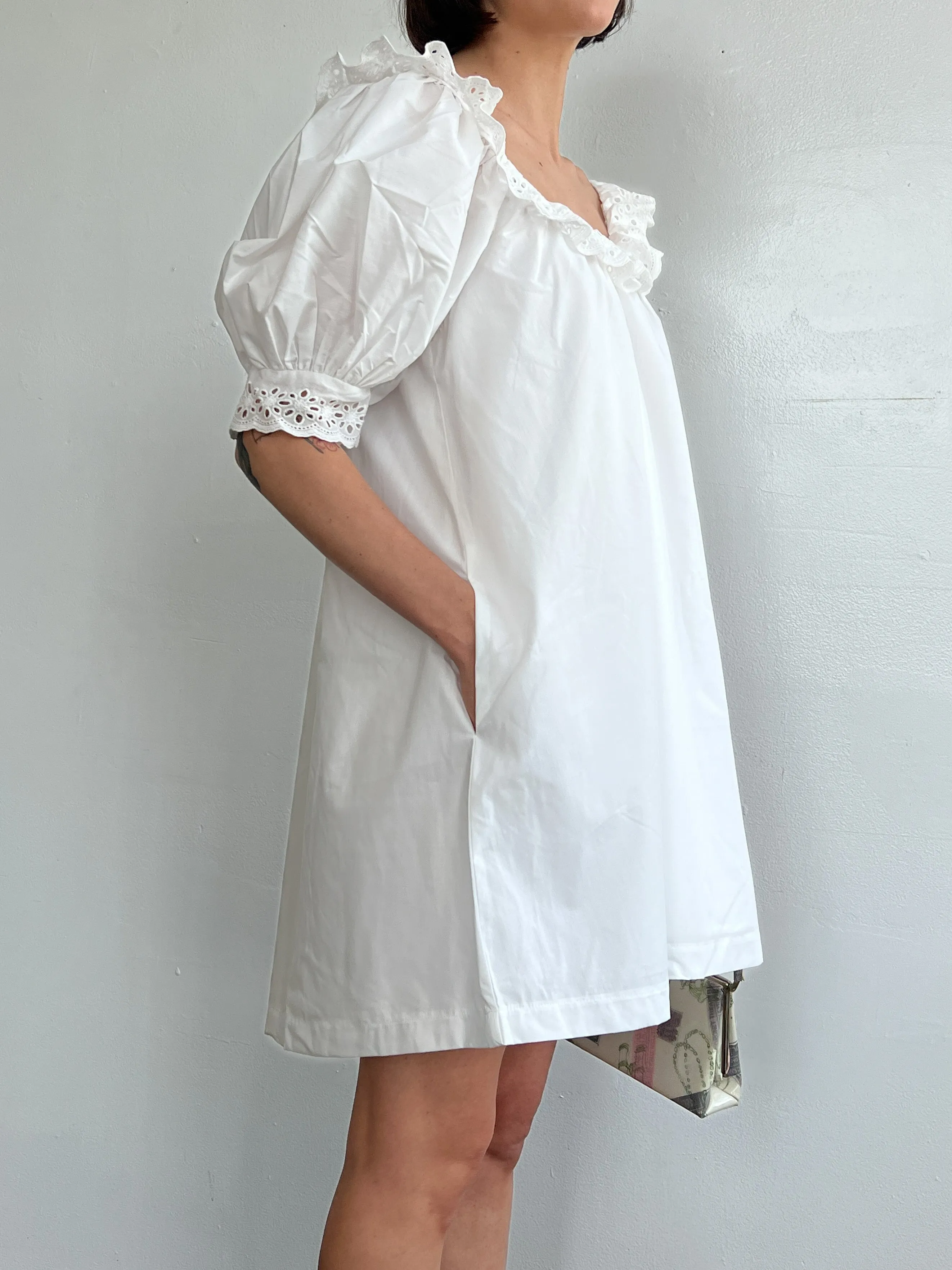 Darcy Mini Shift Dress in White