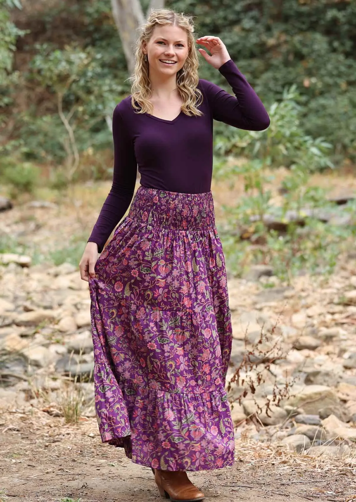 Dawn Maxi Skirt Amethyst