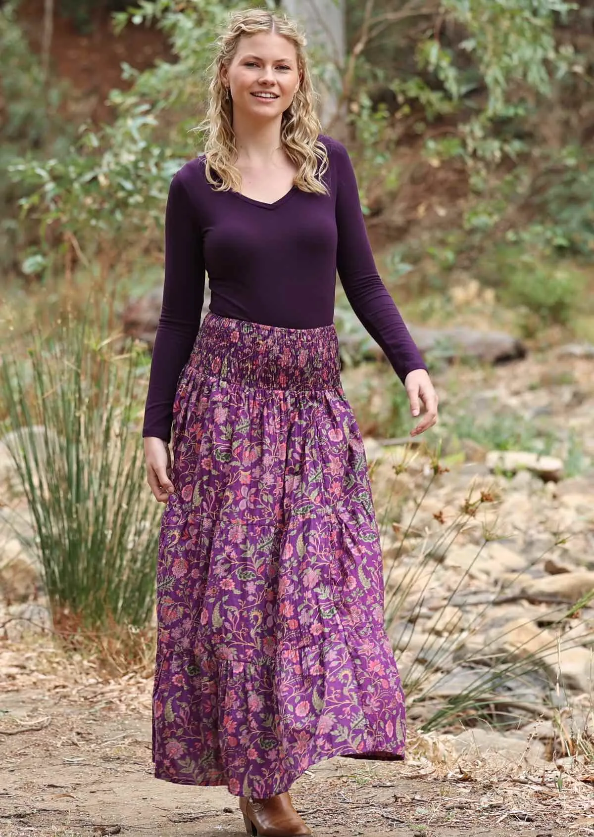 Dawn Maxi Skirt Amethyst